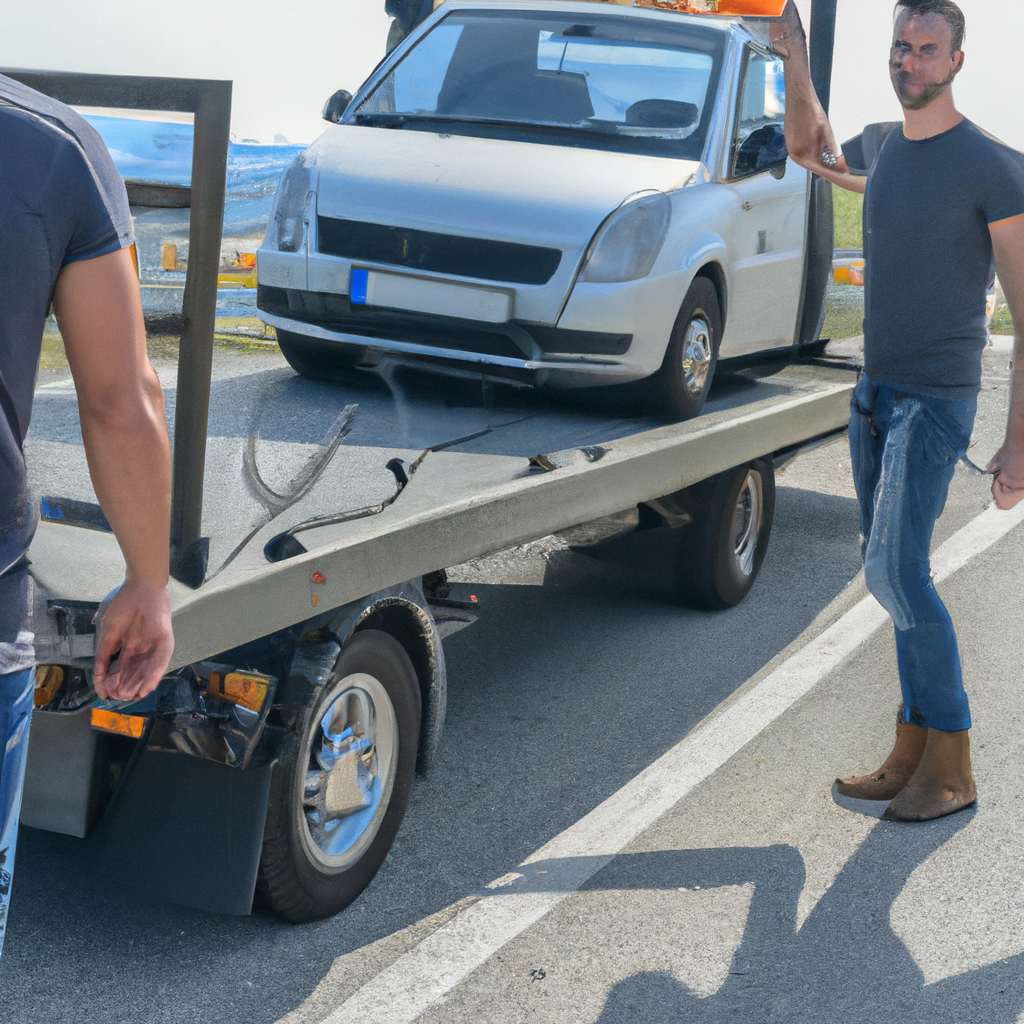 Affordable tow truck helping stranded driver.